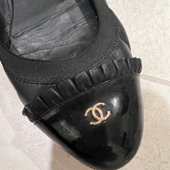 Chanel ballet flats. Black leather. Size 40.5. - Picture 7 of 7